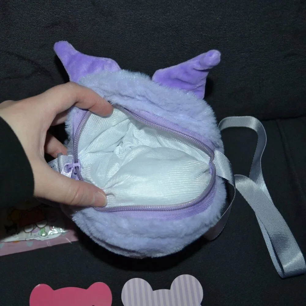 Kuromi Small Kawaii Purple Plush Crossbody Bag Birthday Christmas Gift Idea Set